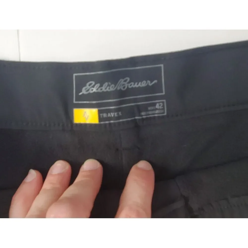 Eddie Bauer Shorts Mens 42 Black Travex Travel Stretch Hiking Trek Trail‎ Fish